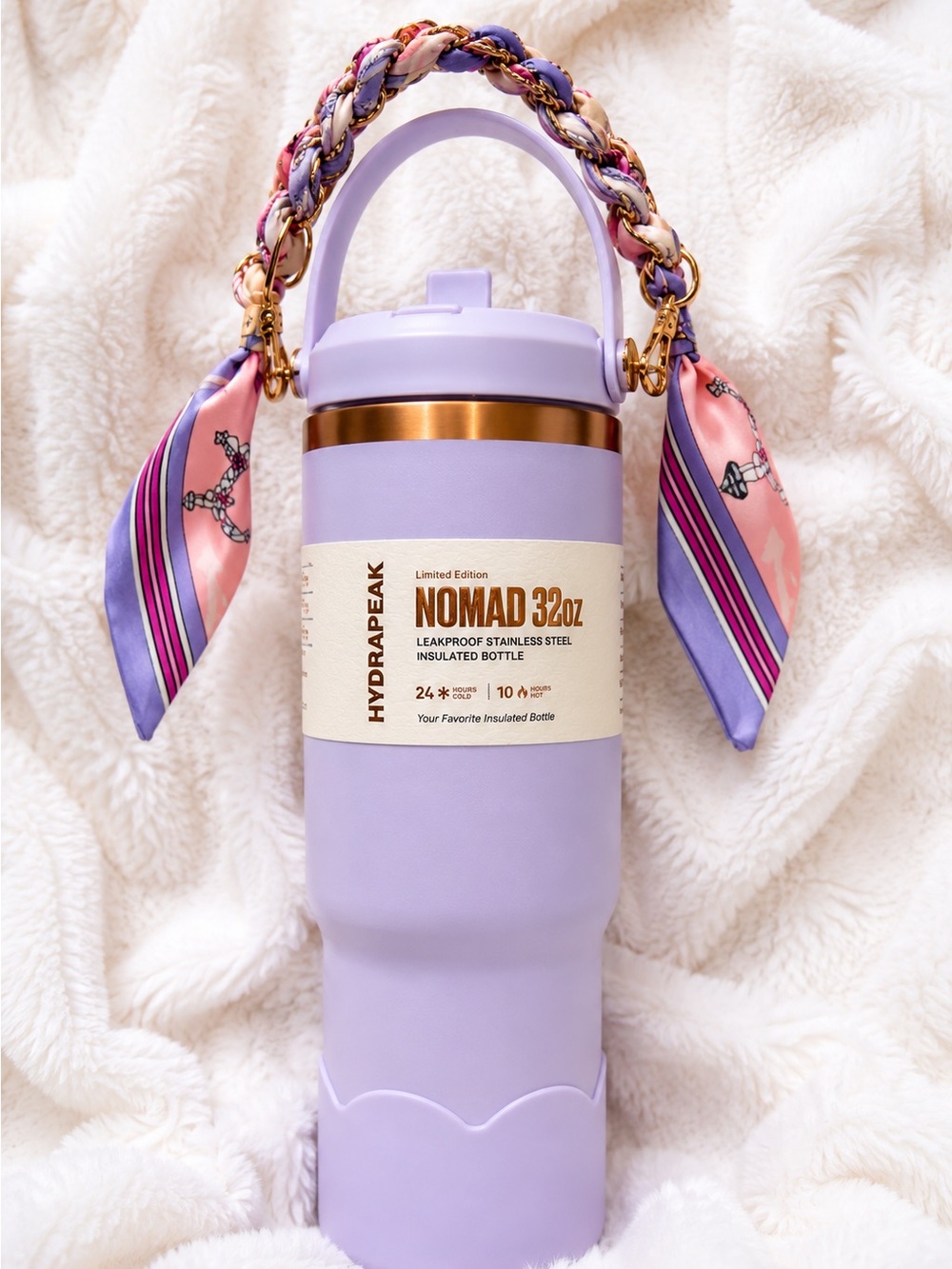 HydraPeak Nomad 32oz Limited Edition Lavender Bottle NWT w/ Scarf